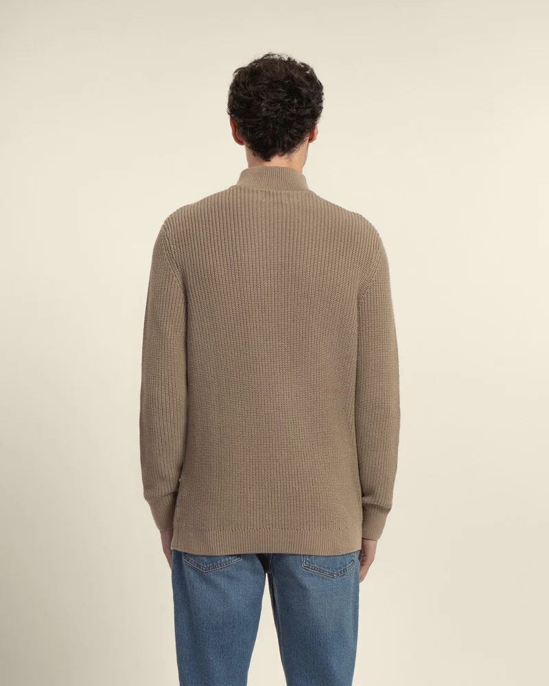 Rib Panel Knitted 1/4 Zip Sweater - Image 20