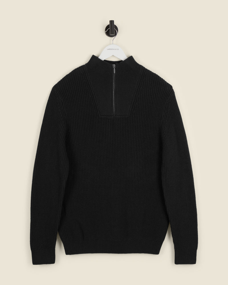 Rib Panel Knitted 1/4 Zip Sweater - Image 7