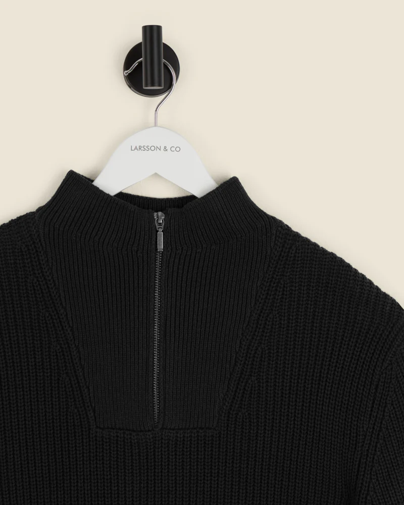 Rib Panel Knitted 1/4 Zip Sweater - Image 8