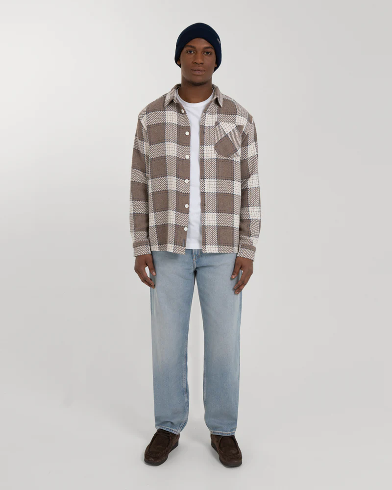 Light Brown & Cream Check Overshirt - Image 5