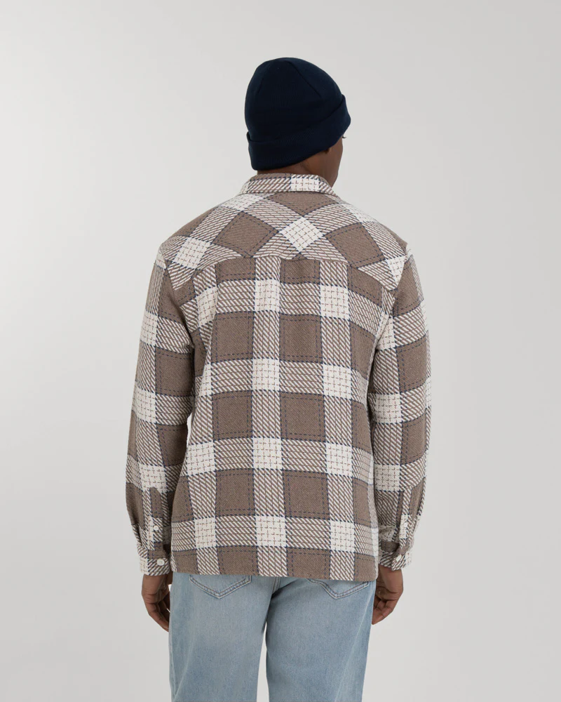 Light Brown & Cream Check Overshirt - Image 7