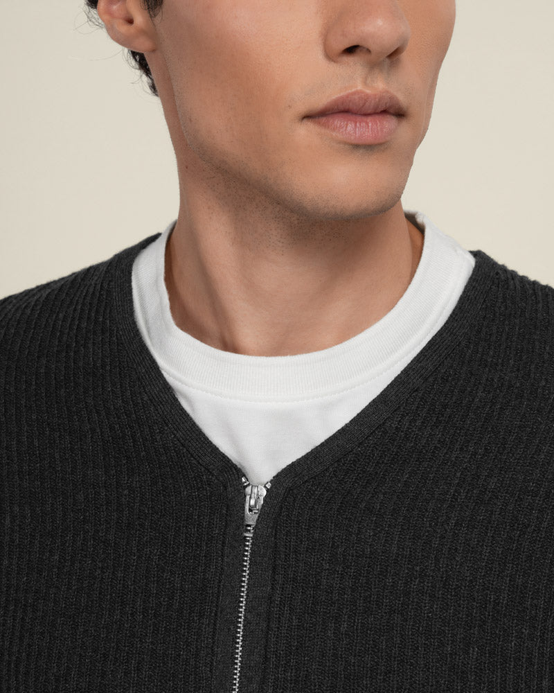 Lihme - Ribbed V-Neck Cardigan - Image 6