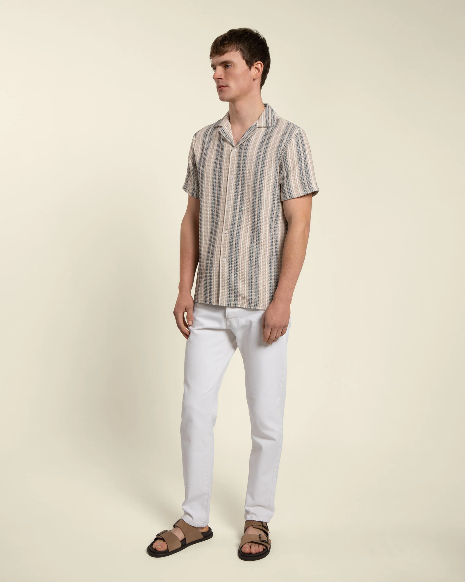 Textured Stripe Short Sleeve Shirt - Image 10