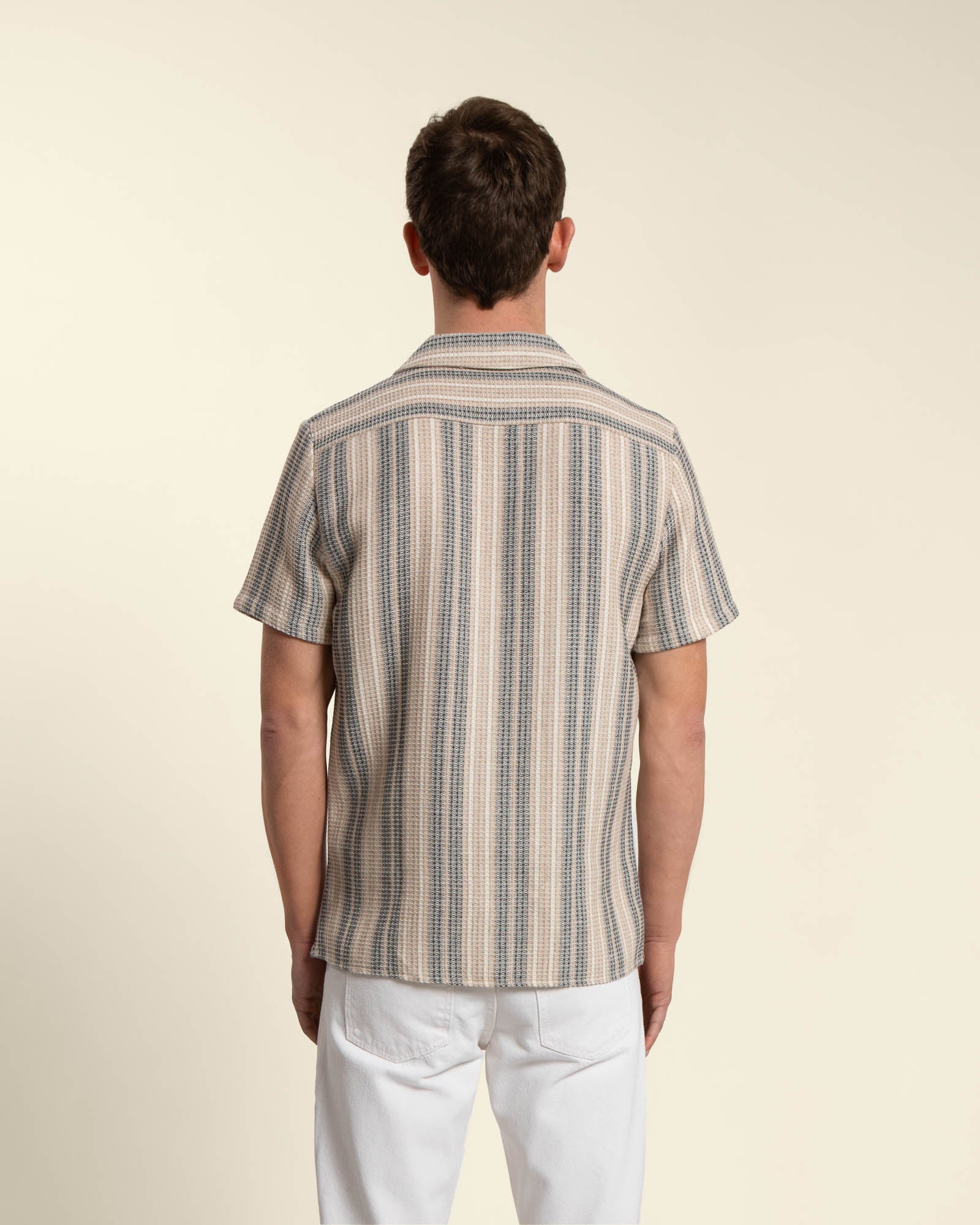 Textured Stripe Short Sleeve Shirt - Image 11