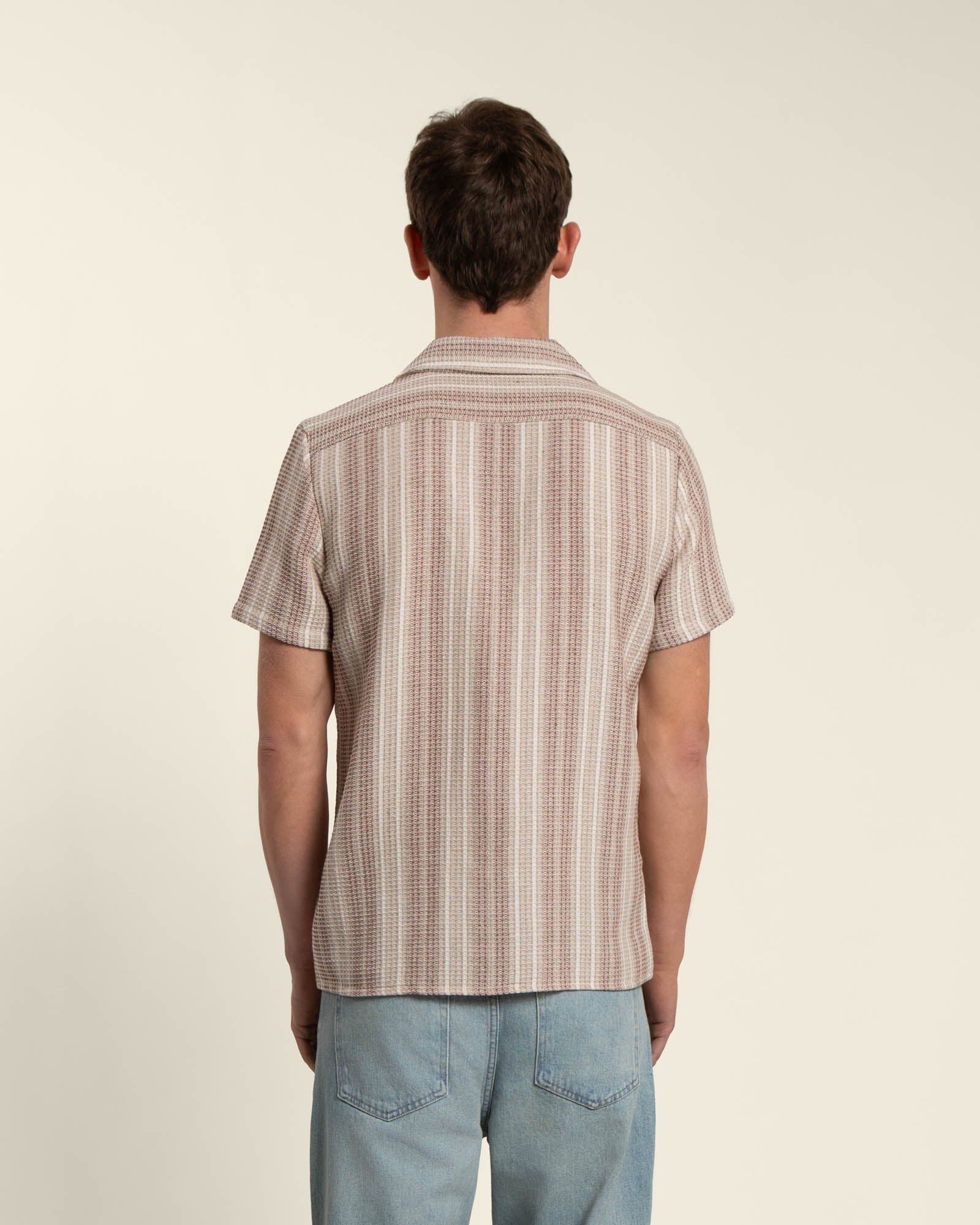 Textured Stripe Short Sleeve Shirt - Image 6