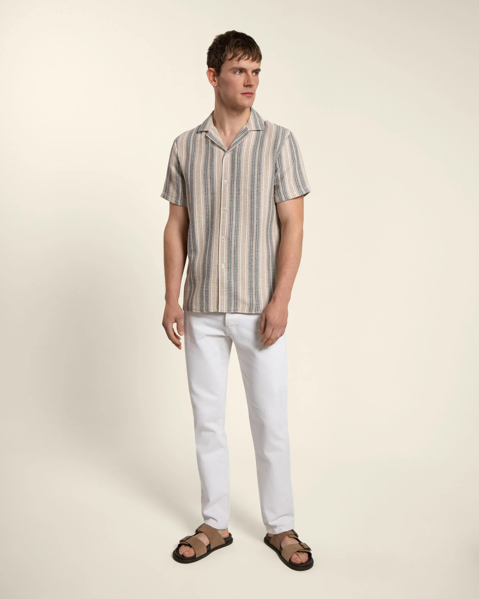 Textured Stripe Short Sleeve Shirt - Image 8