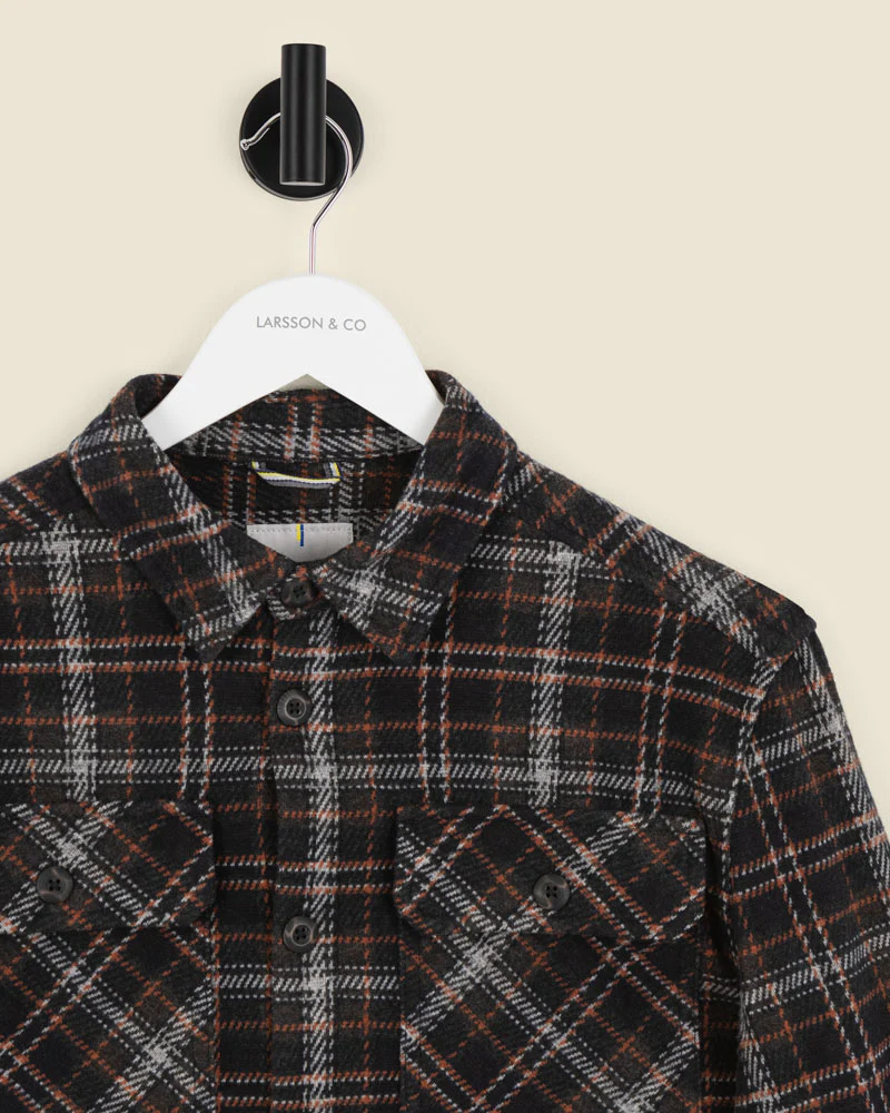 Navy Check Jersey Casual Overshirt - Image 8