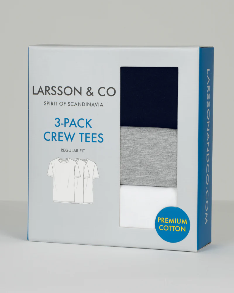Navy, Grey & White 3 Pack Short Sleeve T-Shirts - Image 6
