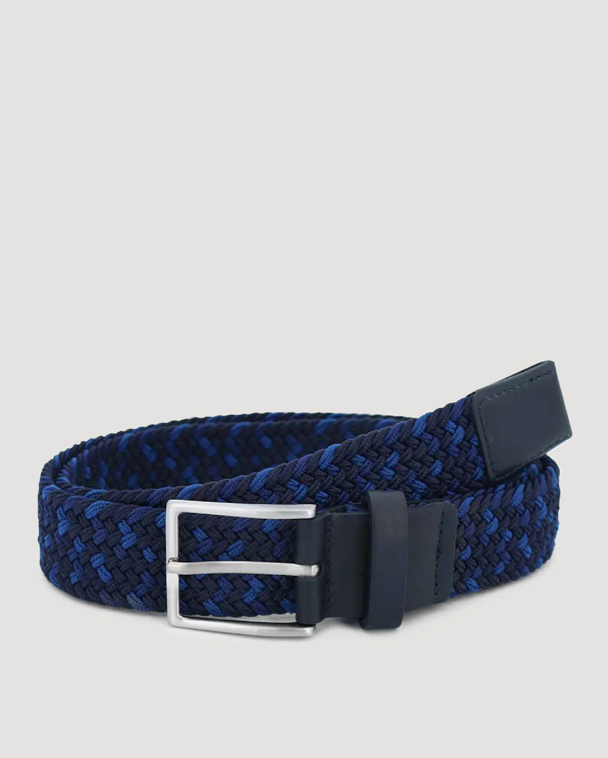 Navy Multi Tonal Woven Casual Stretch Belt - Image 7
