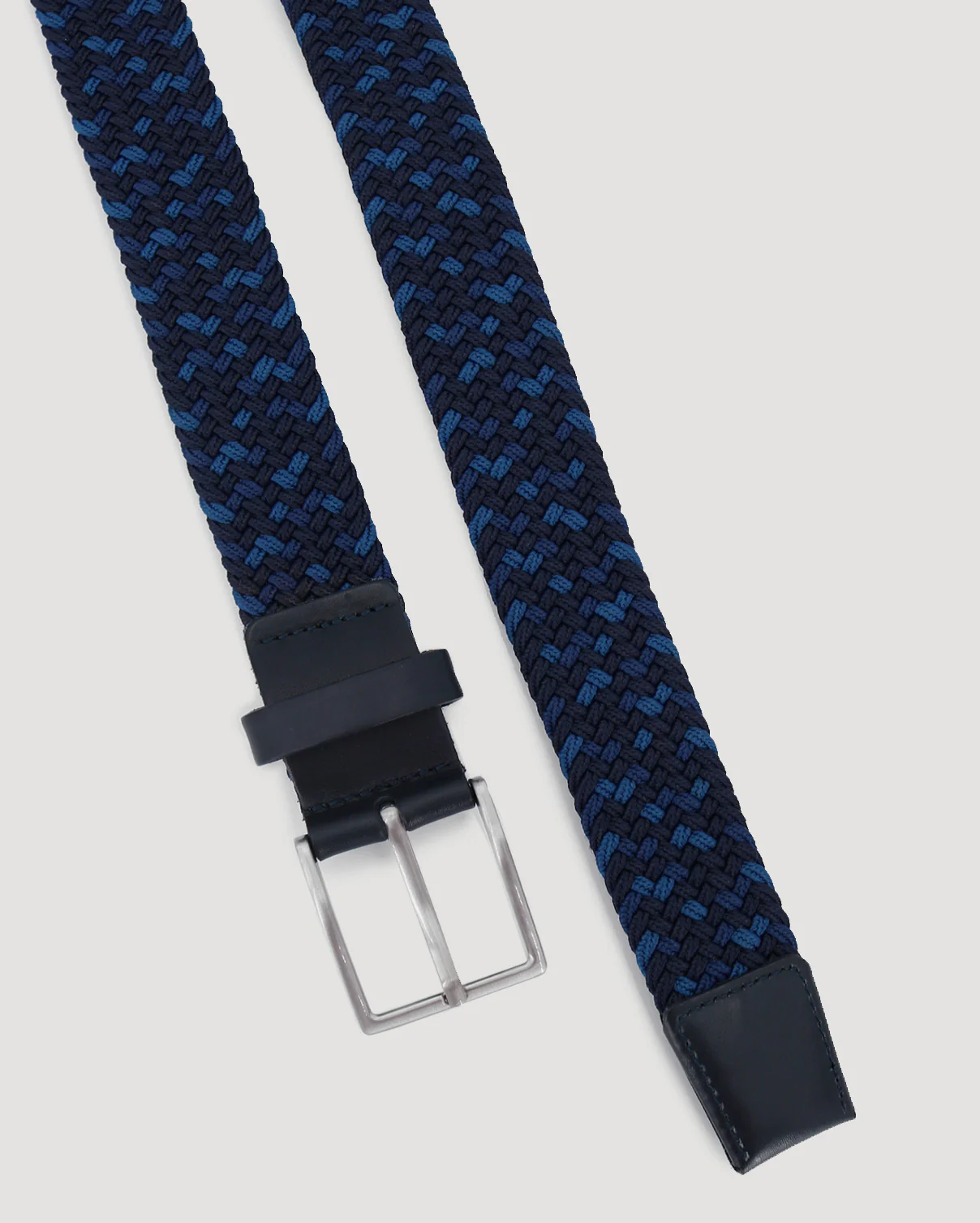 Navy Multi Tonal Woven Casual Stretch Belt - Image 8