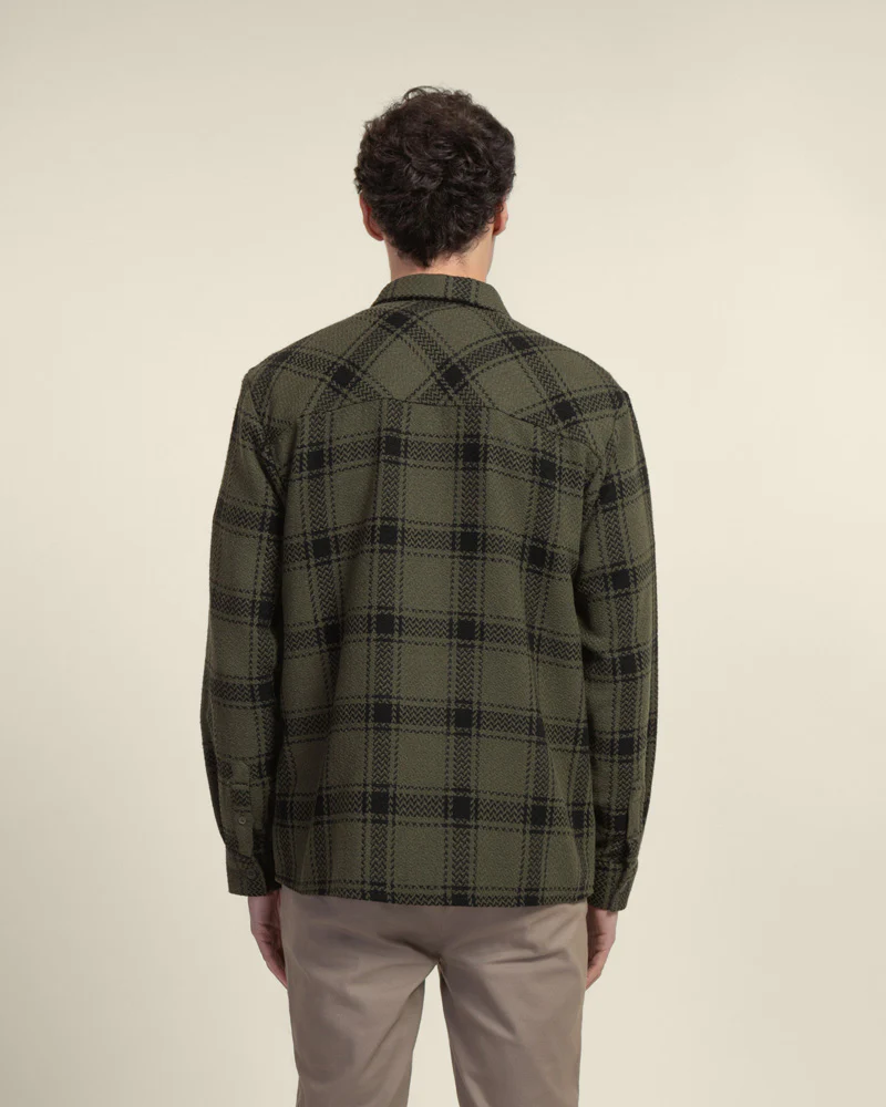 Olive & Black Check Overshirt - Image 6