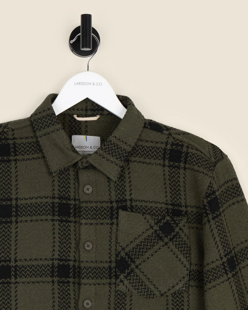 Olive & Black Check Overshirt - Image 8