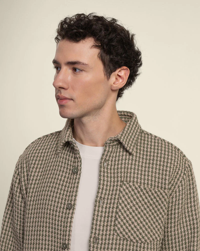 Olive & Stone Textured Overshirt - Image 3