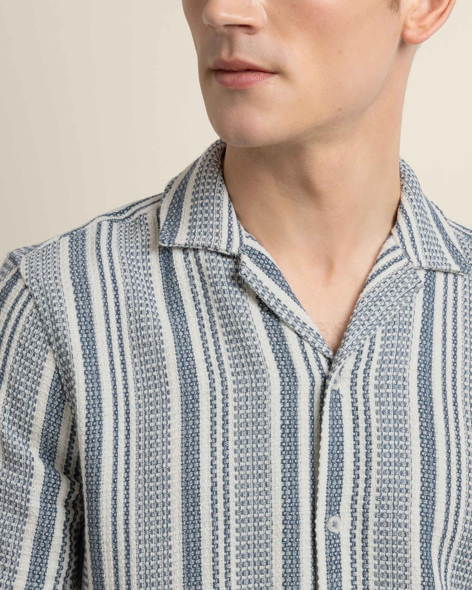 Olsen - Waffle Stripe Short Sleeve Shirt - Image 11