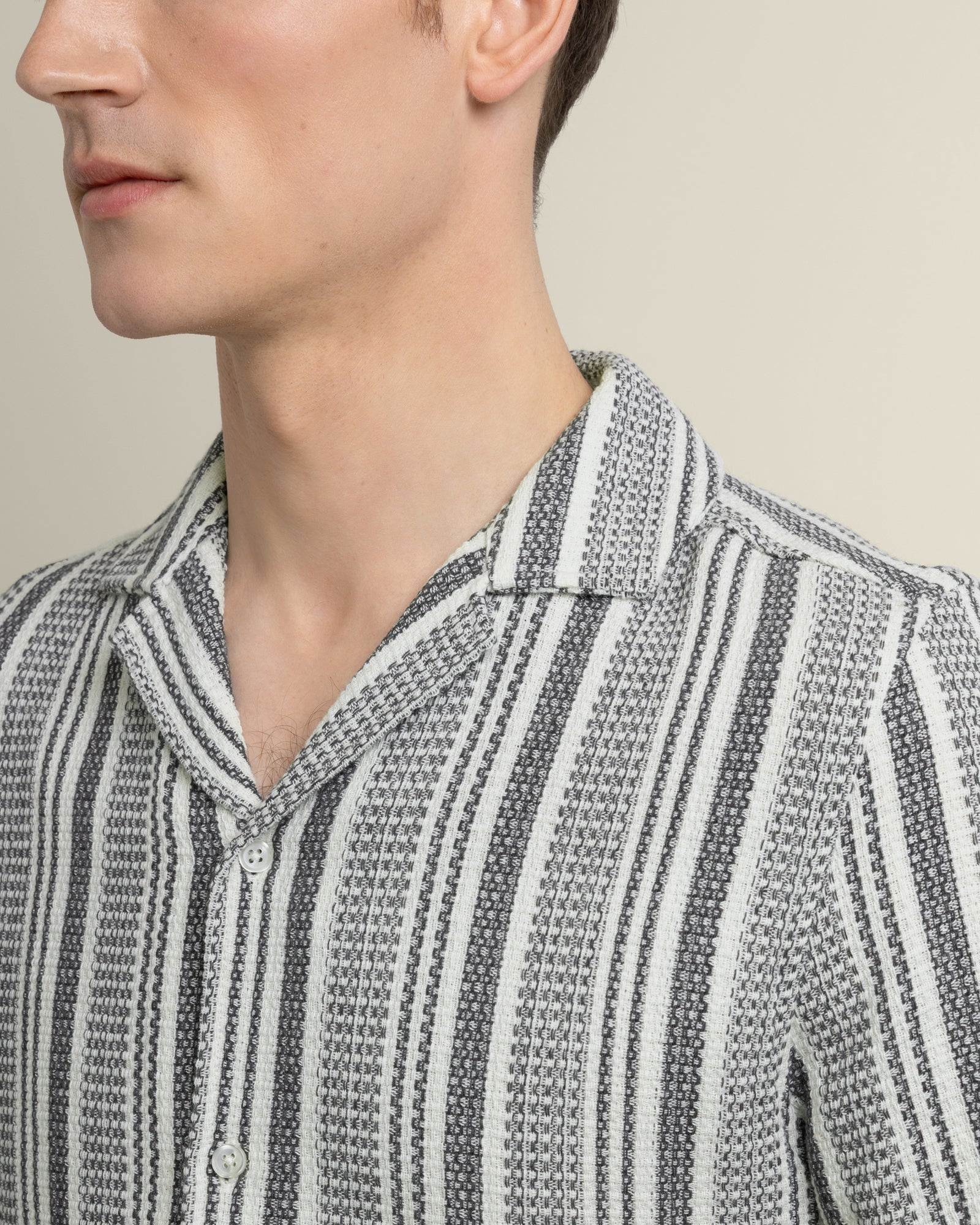 Olsen - Waffle Stripe Short Sleeve Shirt - Image 23