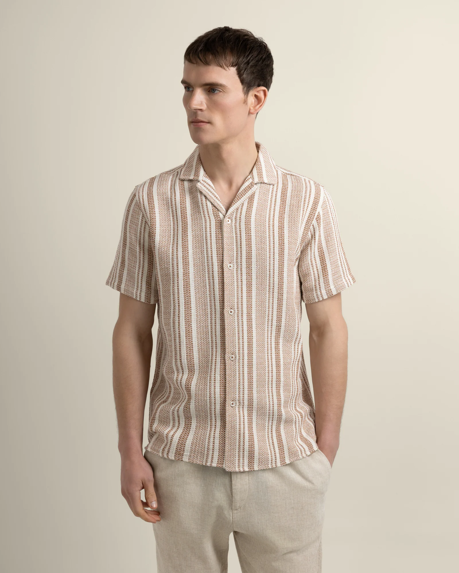 Olsen - Waffle Stripe Short Sleeve Shirt - Image 30