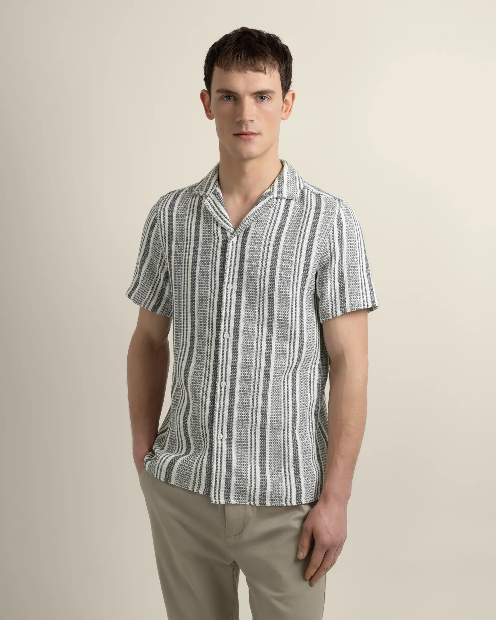 Olsen - Waffle Stripe Short Sleeve Shirt - Image 31