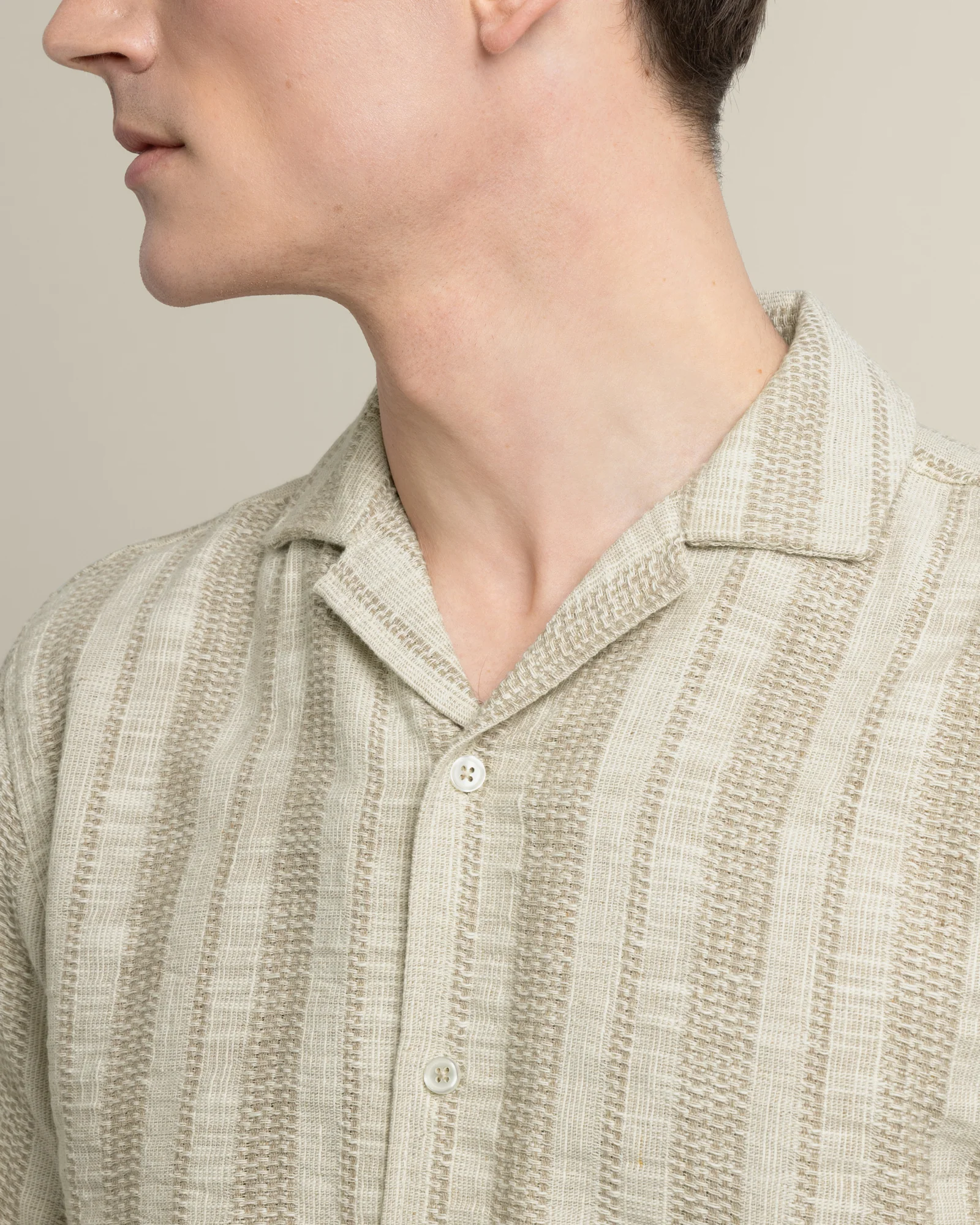 Olsen - Waffle Stripe Short Sleeve Shirt - Image 5