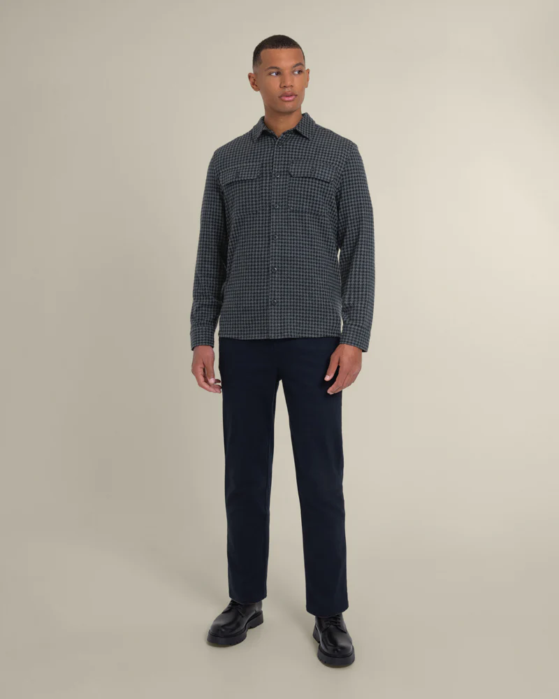 Ommel - Houndstooth Jersey Casual Overshirt - Image 4