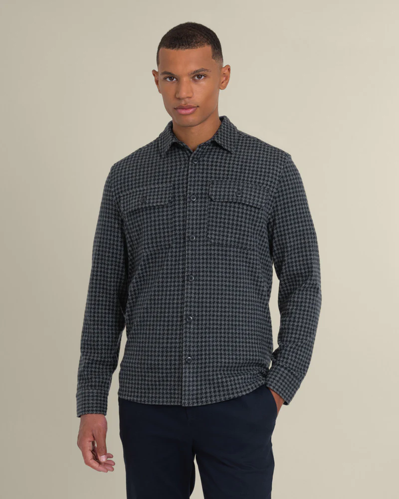 Ommel - Houndstooth Jersey Casual Overshirt - Image 9