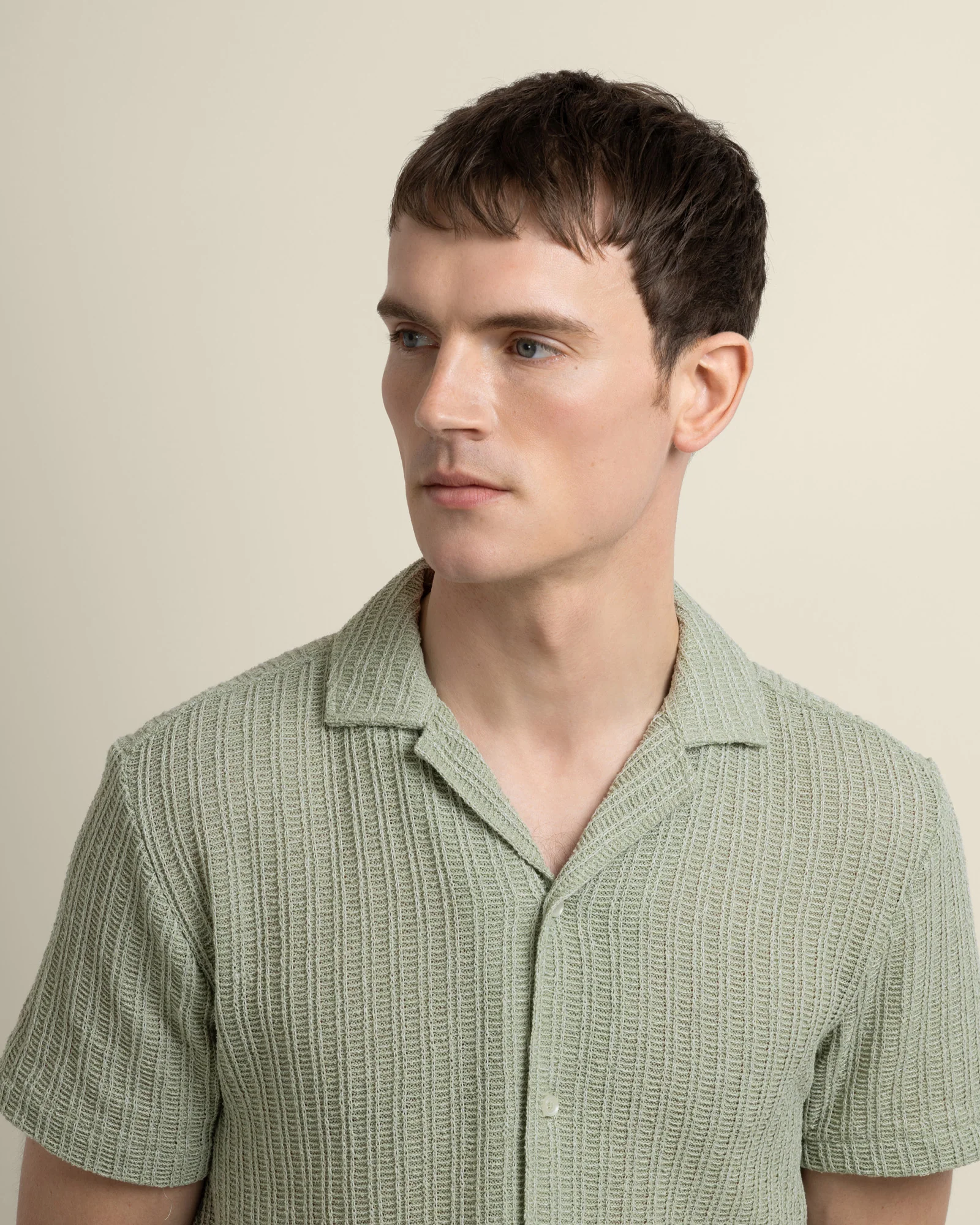 Peder - Crochet Jacquard Short Sleeve Shirt - Image 3