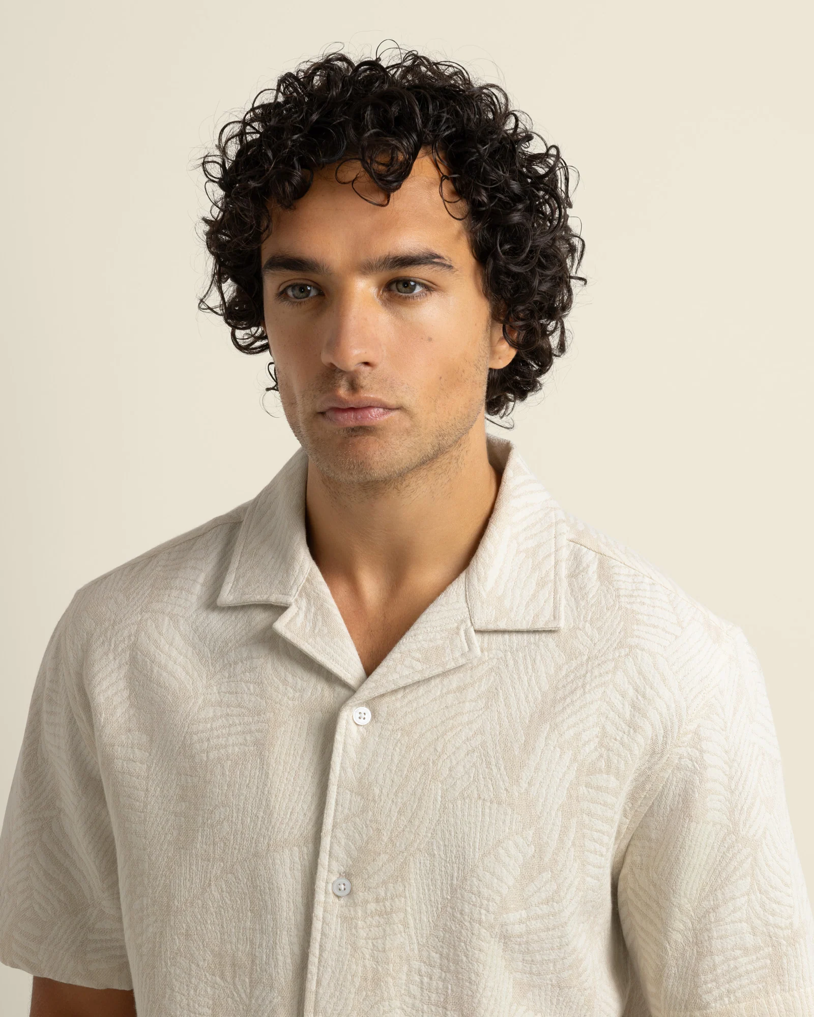 Rafe - Leaf Jacquard Short Sleeve Shirt - Image 3