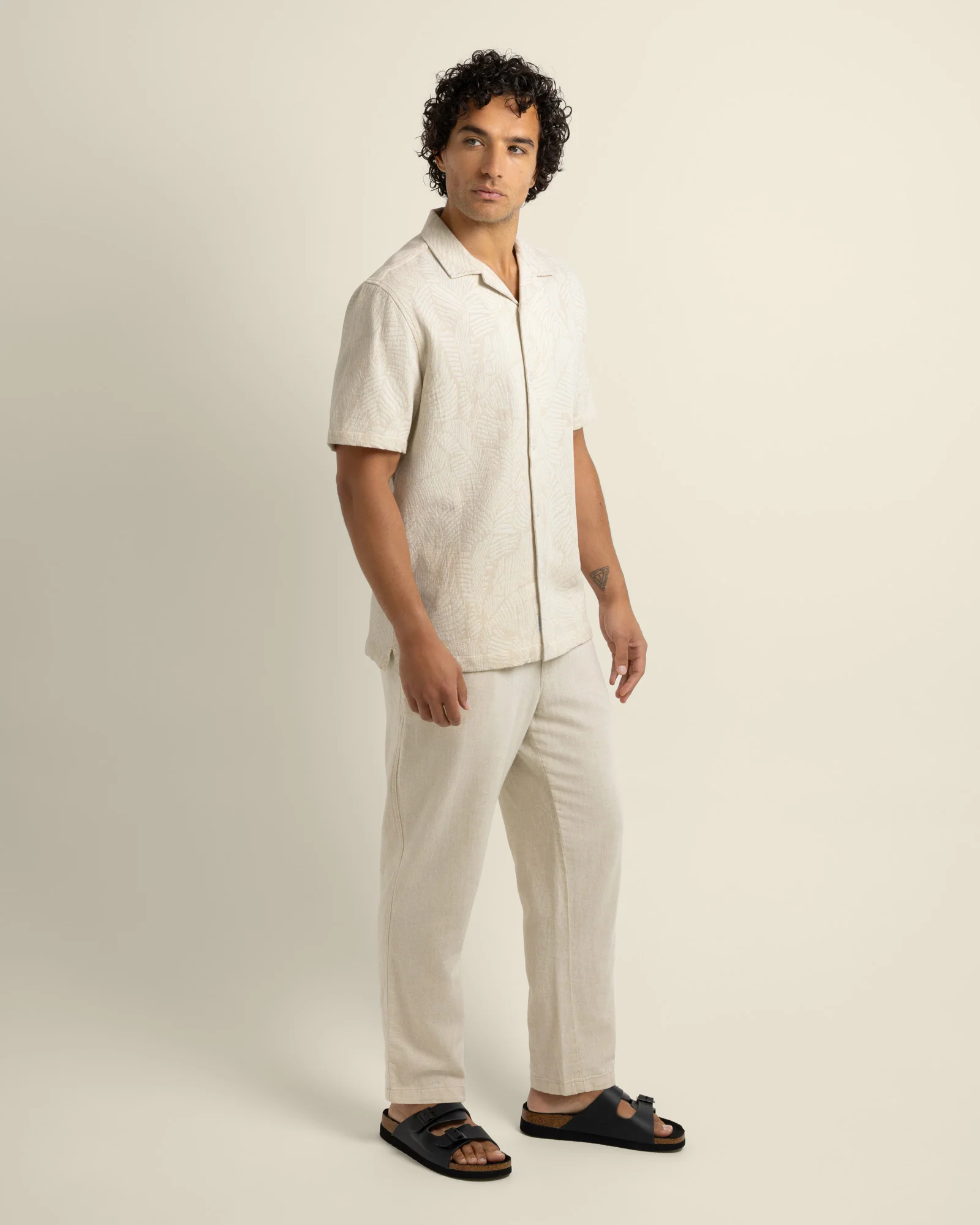 Rafe - Leaf Jacquard Short Sleeve Shirt - Image 5