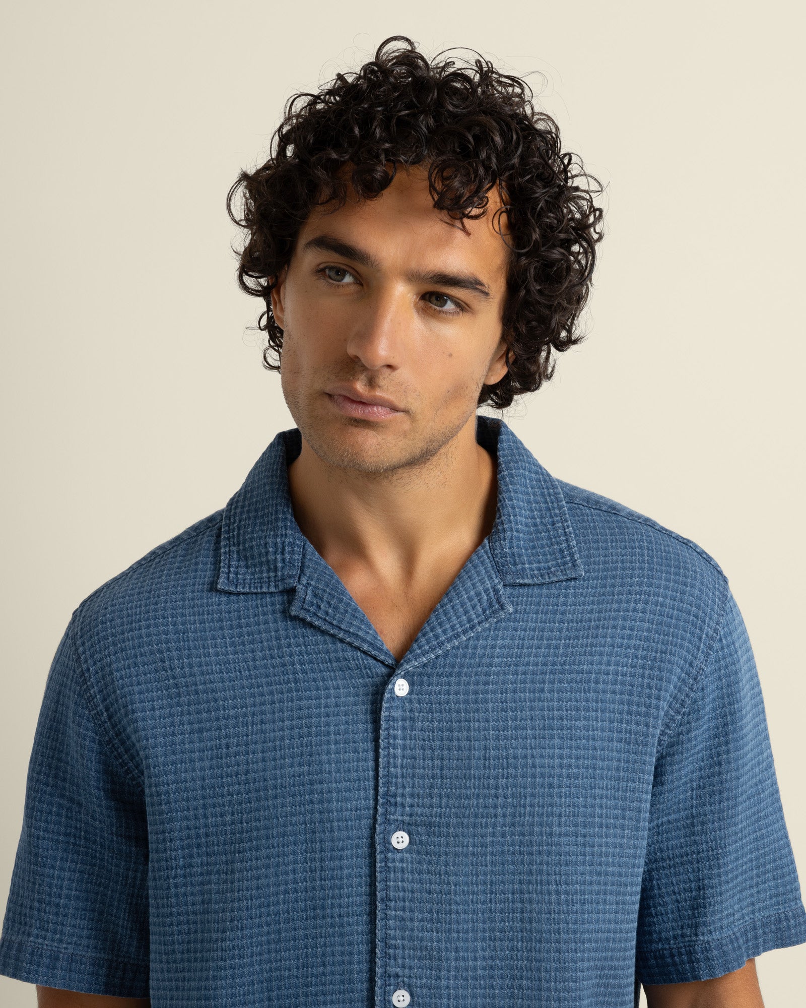 Soren - Grid Denim Short Sleeve Shirt - Image 3