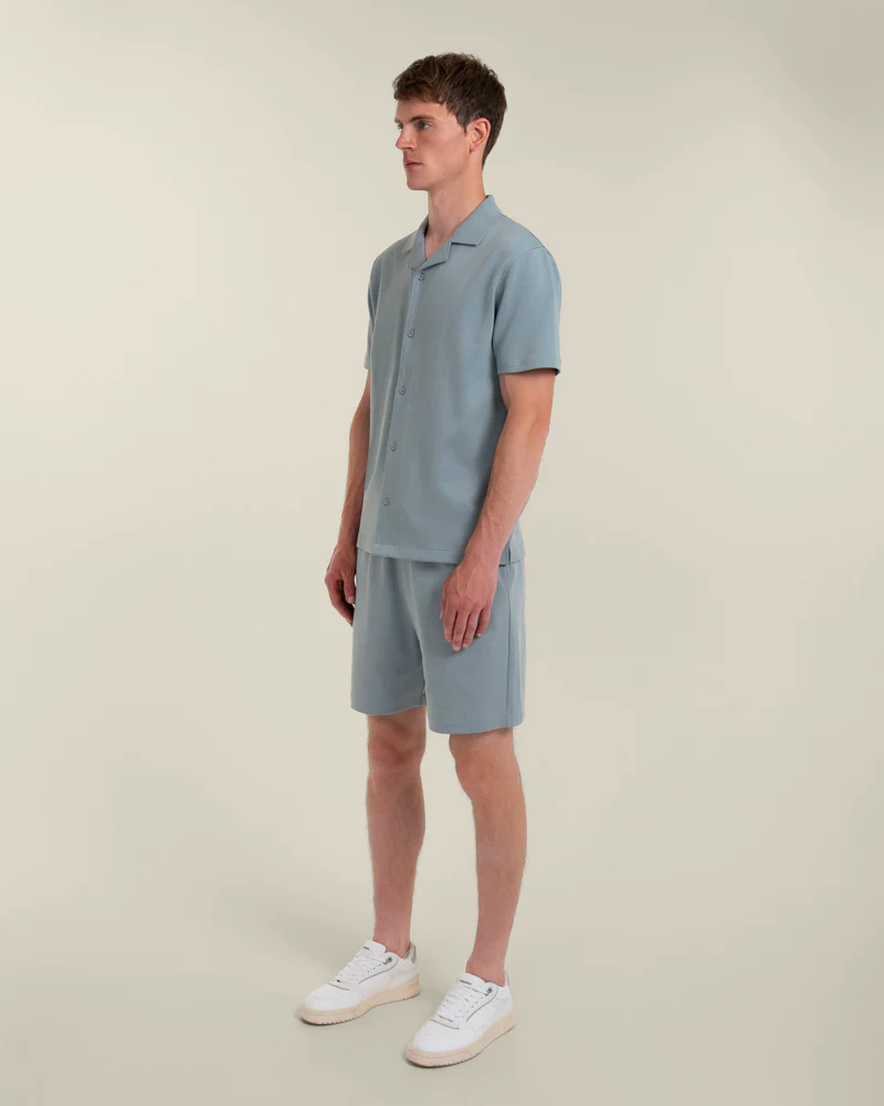 Sven – Soft-Touch Jersey Short Sleeve Shirt & Short Set Light Blue - Image 5