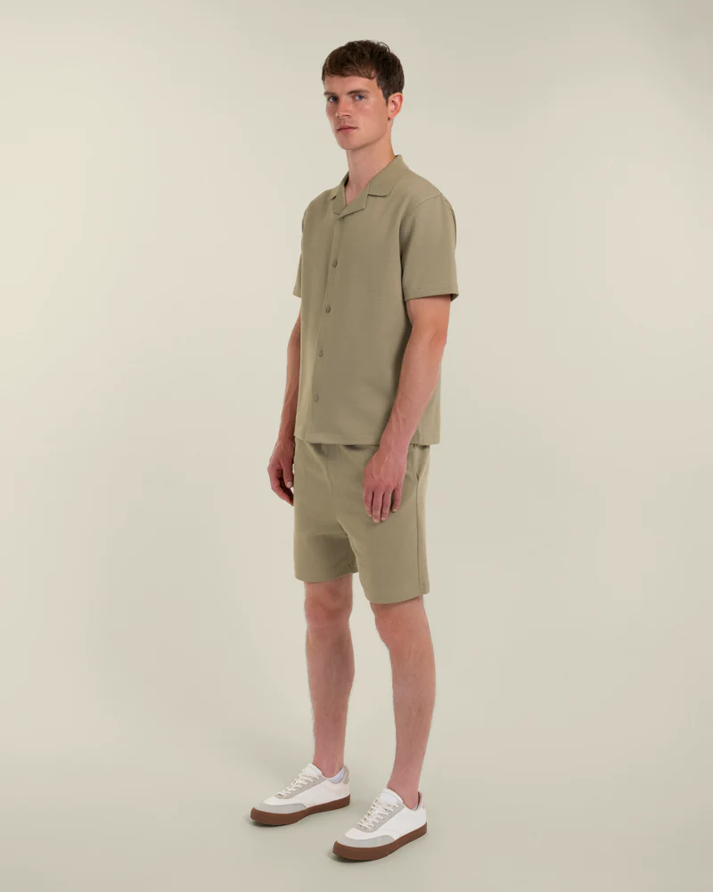 Sven – Soft-Touch Jersey Short Sleeve Shirt & Short Set Light Brown - Image 4